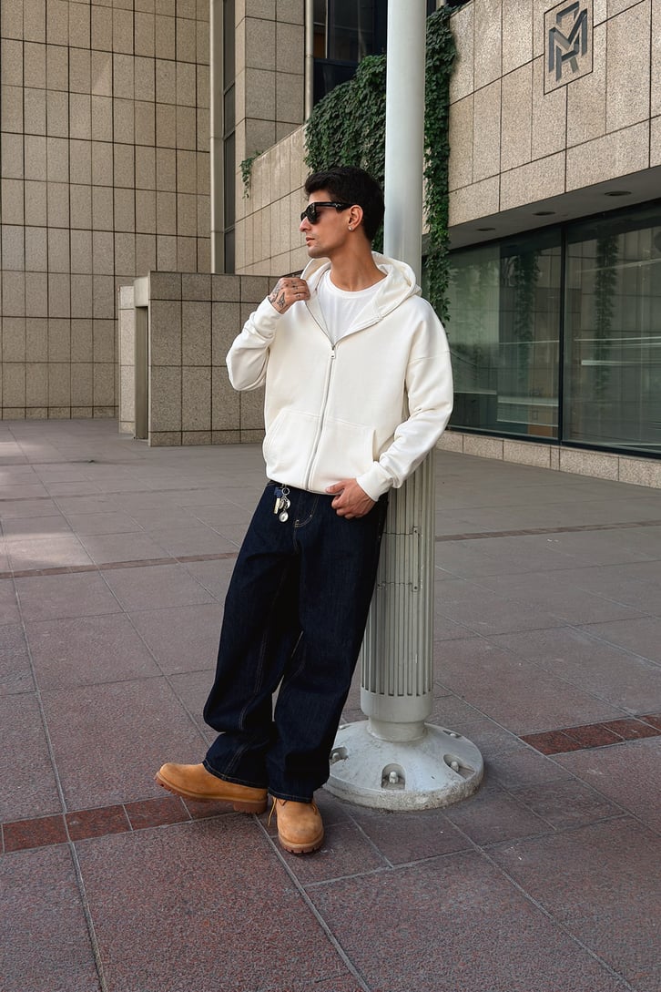 Premium Kumaş Zip Hoddie