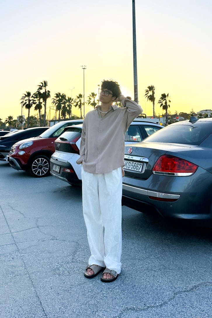 Premium Modal Karışımlı Vizon Oversize Gömlek