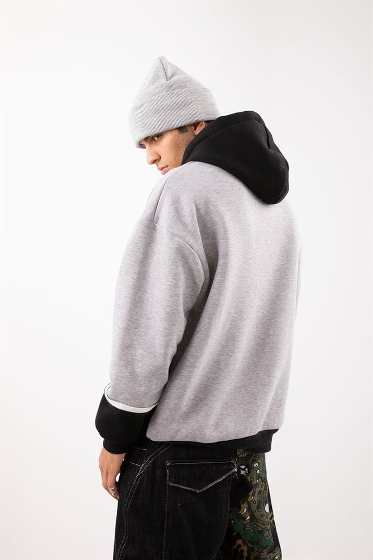 Present Baskılı Double Color Oversize Hoodie