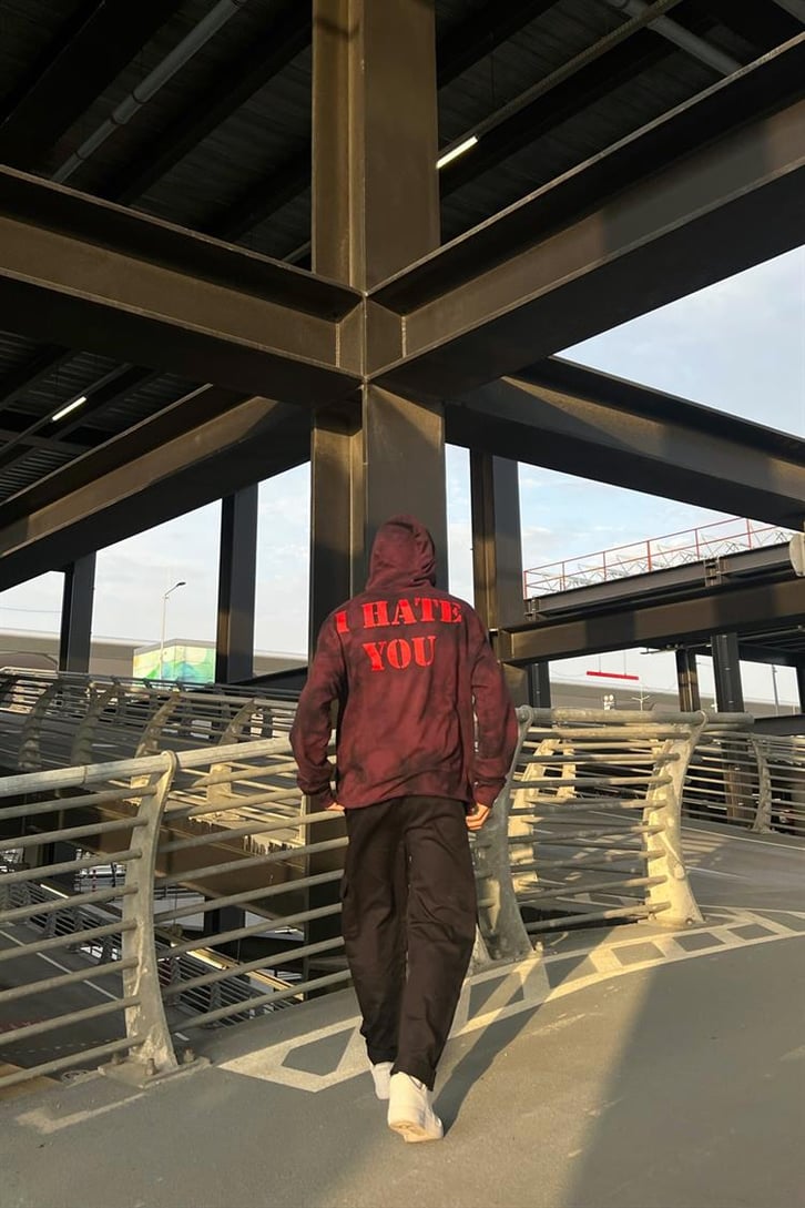Propaganda Skull Baskılı Batik Desen İçi Pamuklu Oversize Hoodie