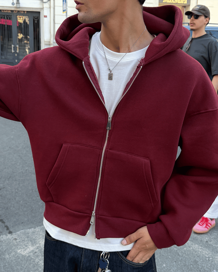 Puffer Boxy Fit Zippered Hoodie