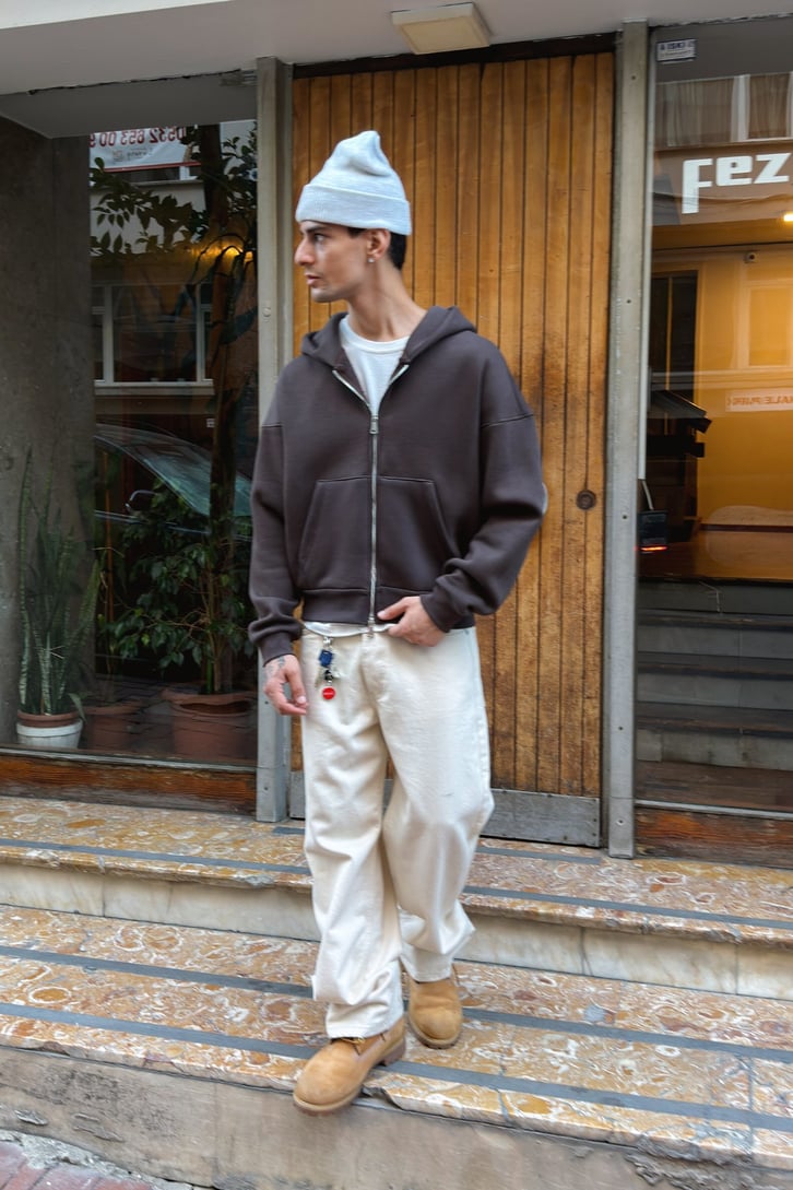 Puffer Boxy Fit Zippered Hoodie