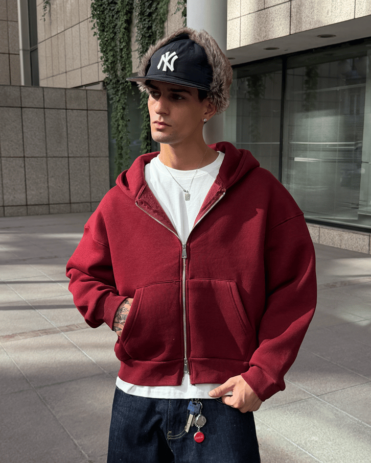 Puffer Boxy Fit Zippered Hoodie