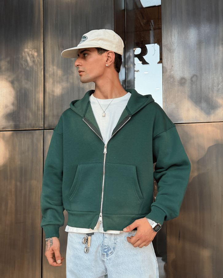 Puffer Boxy Fit Zippered Hoodie