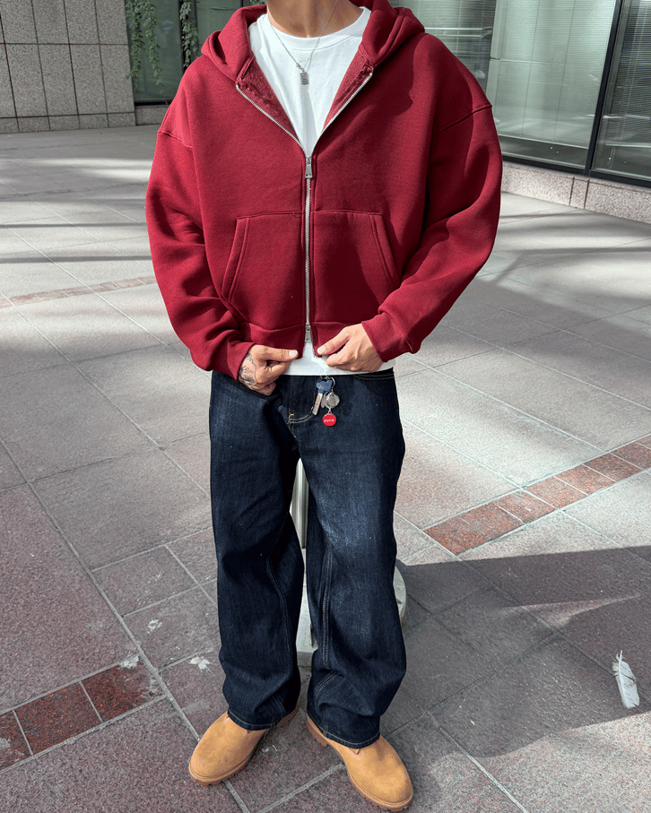 Puffer Boxy Fit Zippered Hoodie