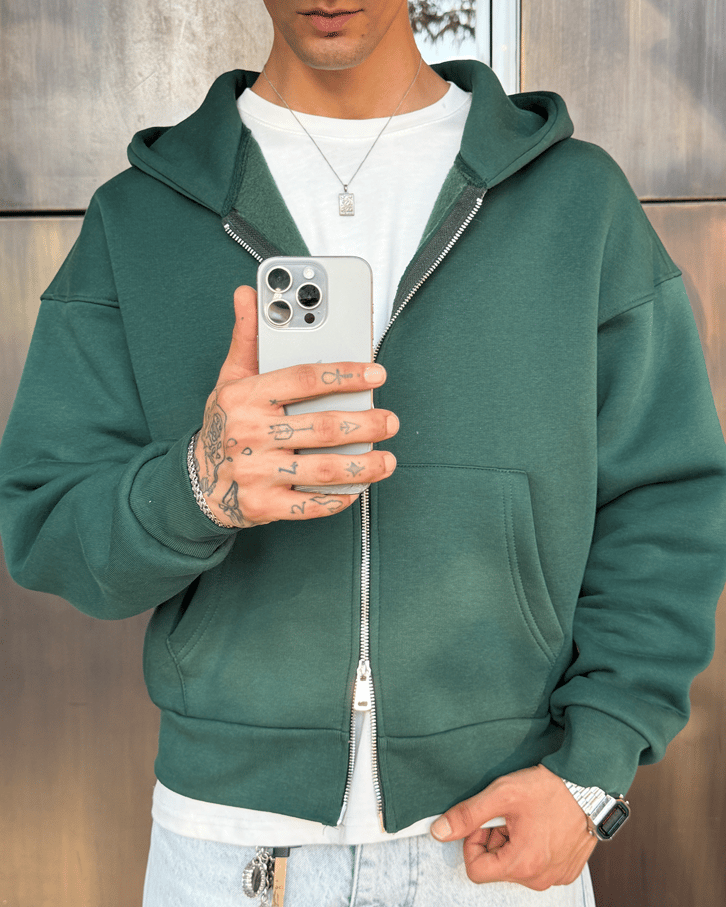 Puffer Boxy Fit Zippered Hoodie