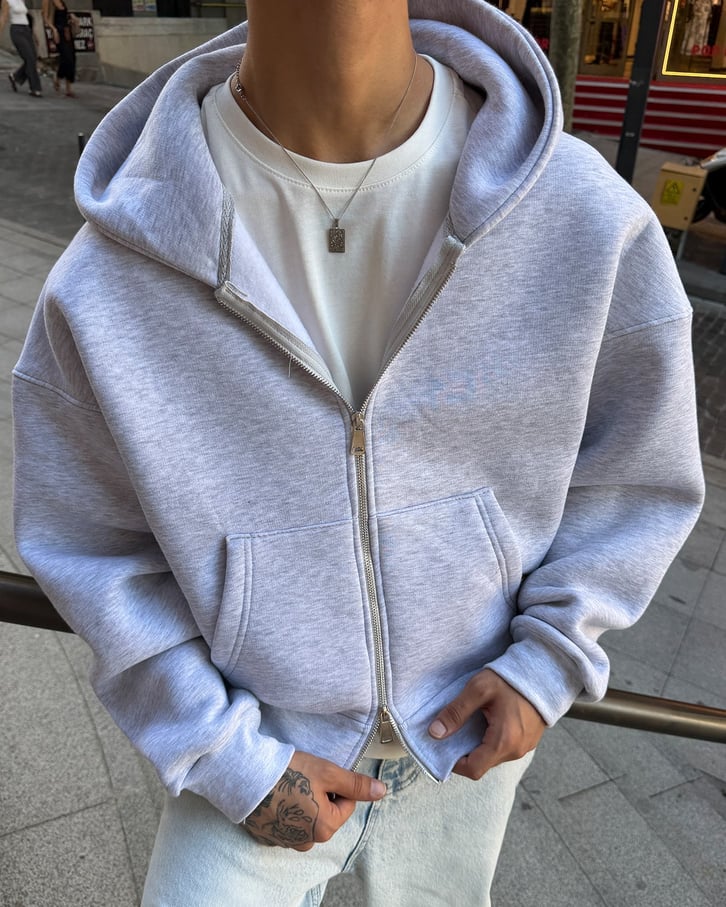 Puffer Boxy Fit Zippered Hoodie