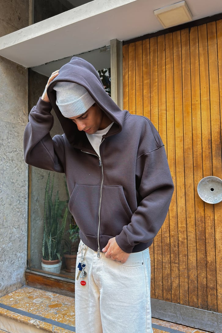 Puffer Boxy Fit Zippered Hoodie
