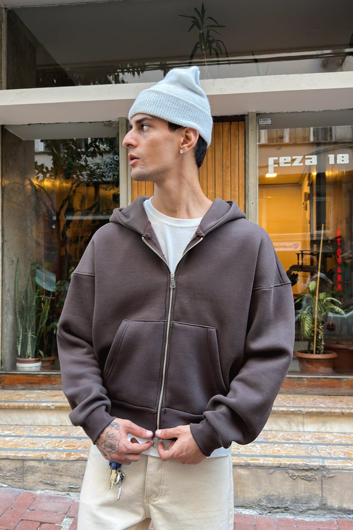 Puffer Boxy Fit Zippered Hoodie