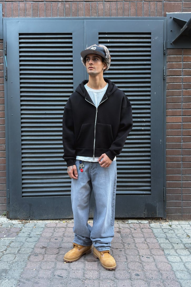 Puffer Boxy Fit Zippered Hoodie