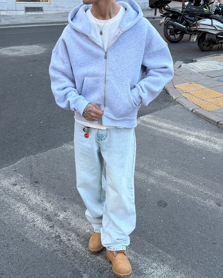Puffer Boxy Fit Zippered Hoodie