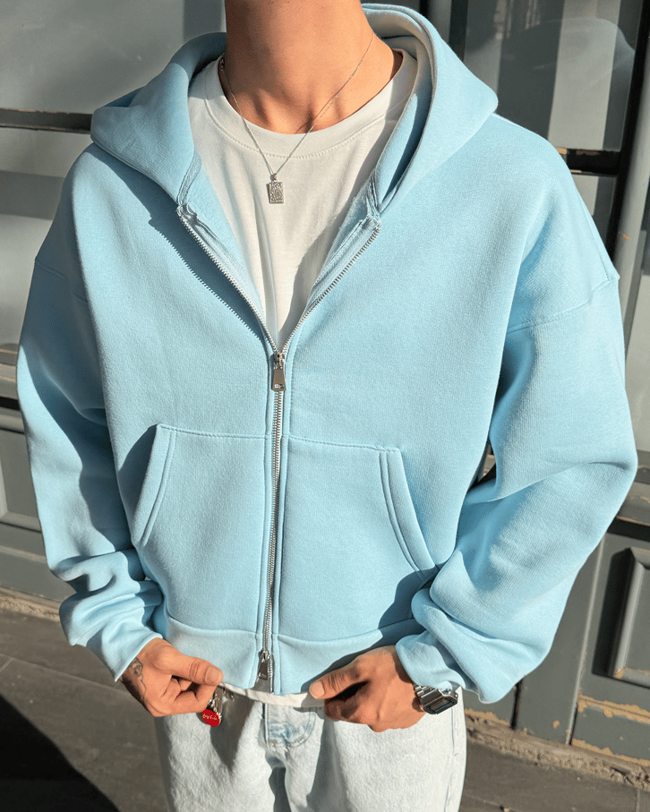Puffer Boxy Fit Zippered Hoodie