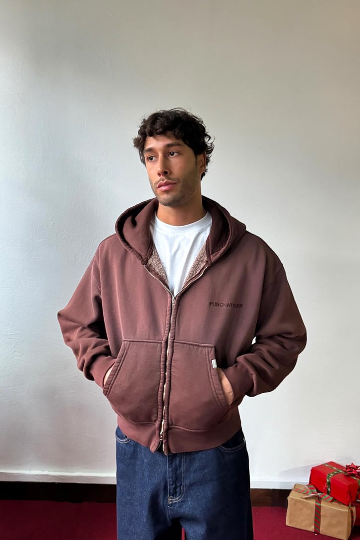 Punchatelıer Nakışlı Crop Zip Hoodie