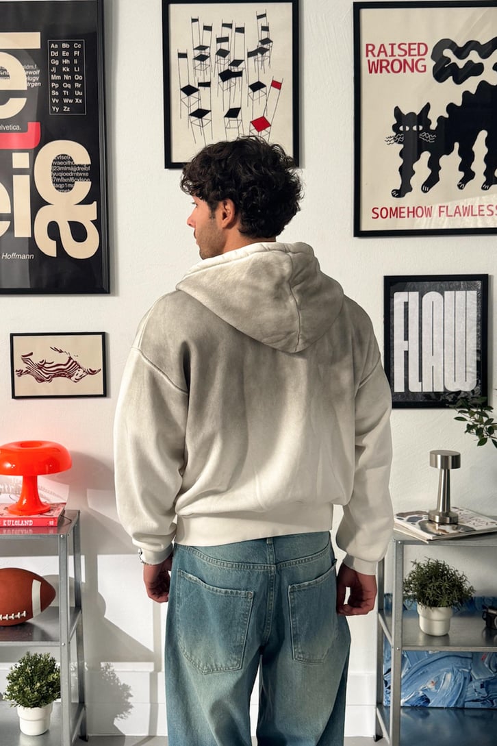 Punchatelıer Nakışlı Crop Zip Hoodie