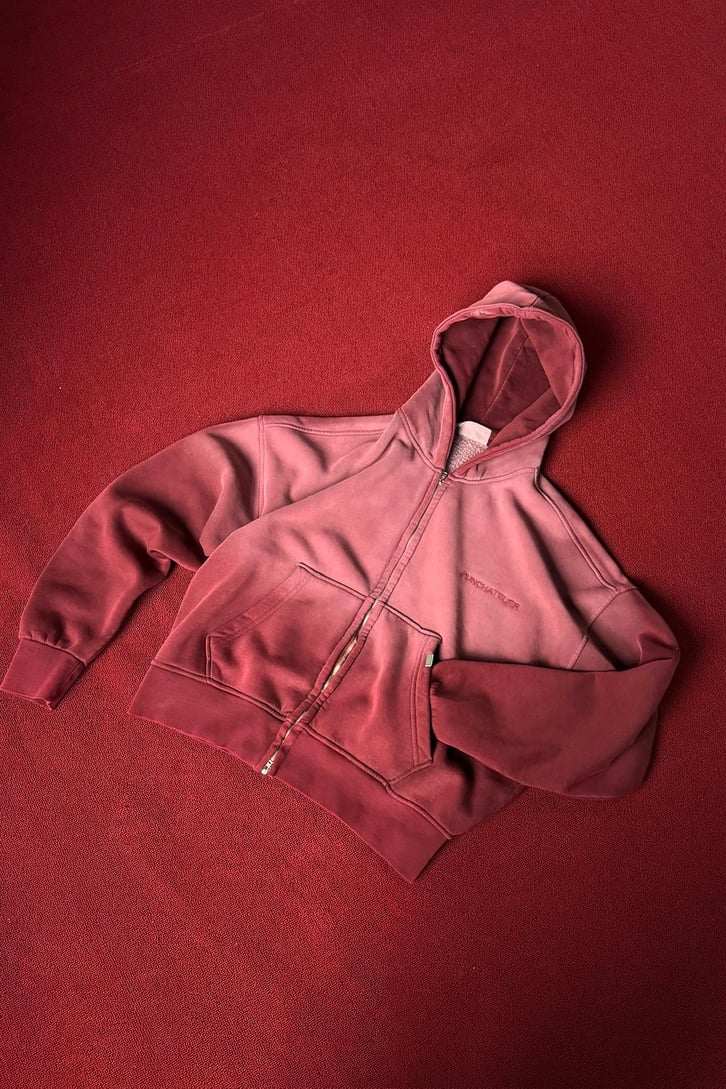 Punchatelıer Nakışlı Crop Zip Hoodie