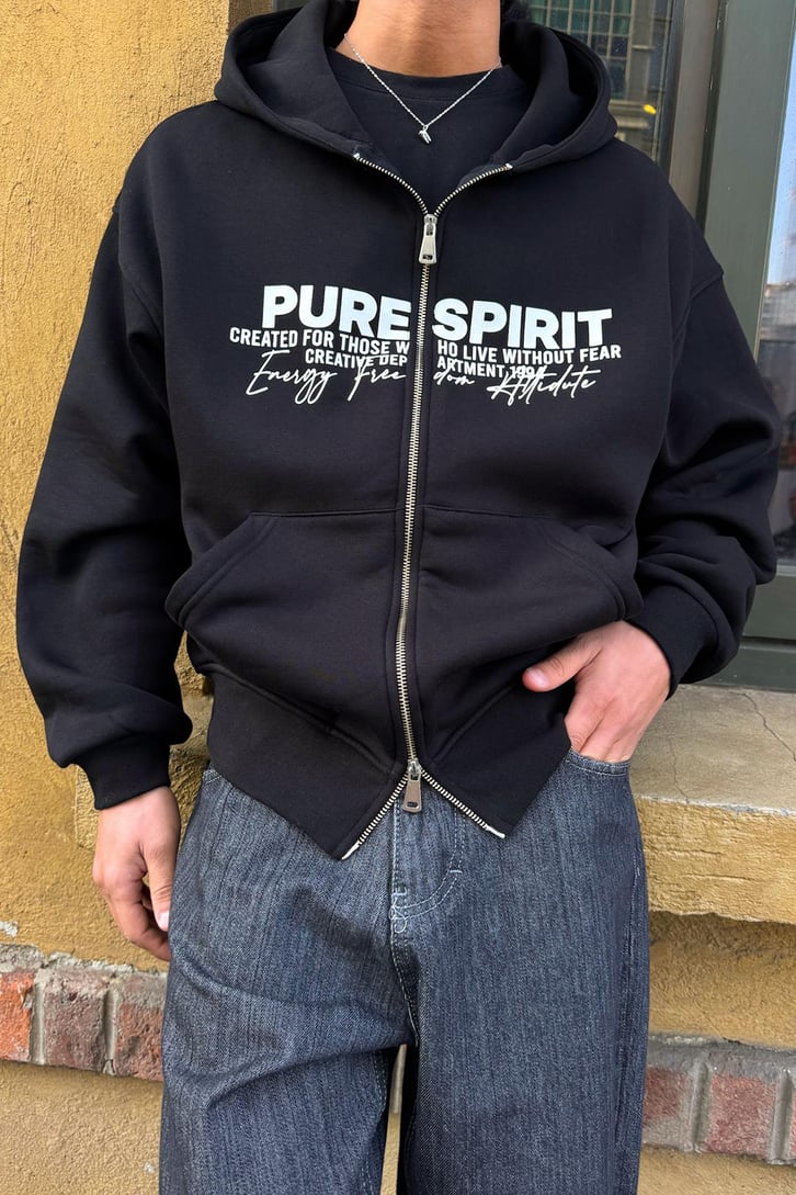 Pure Spırıt Baskılı Hoodie