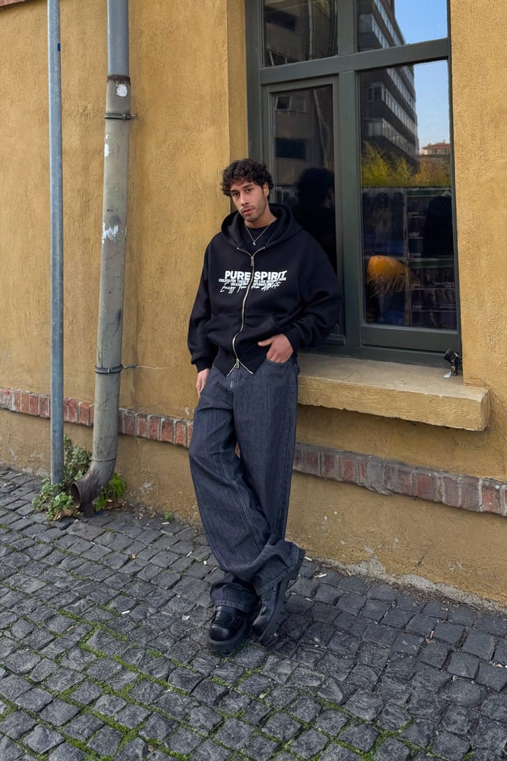 Pure Spırıt Baskılı Hoodie