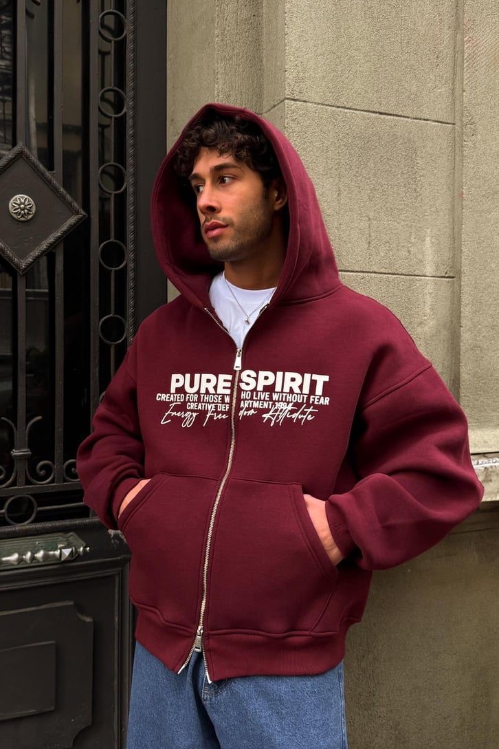 Pure Spırıt Baskılı Hoodie