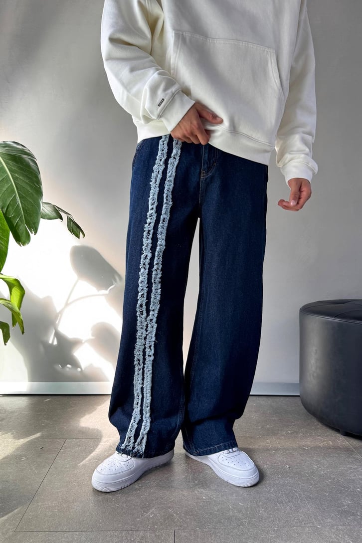Püskül Şeritli Baggy Jean
