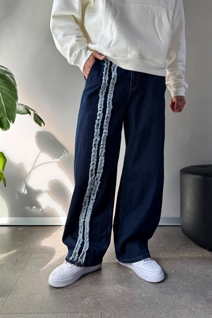 Püskül Şeritli Baggy Jean