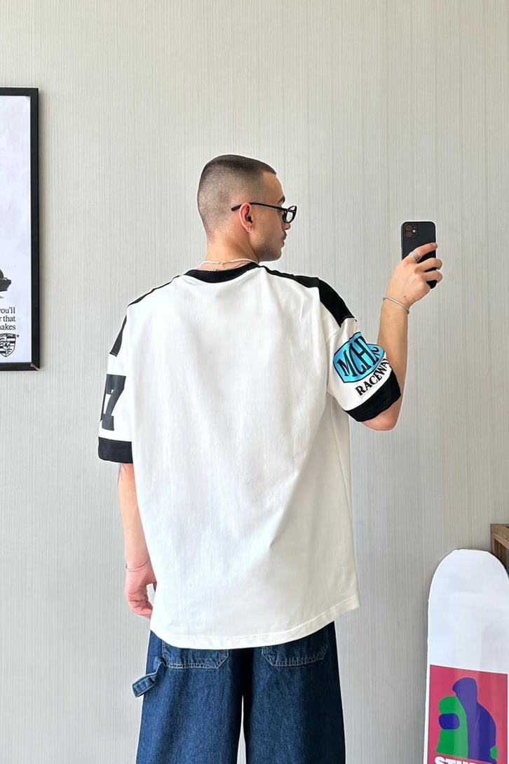 Racer Vibe Baskılı Oversize Tişört