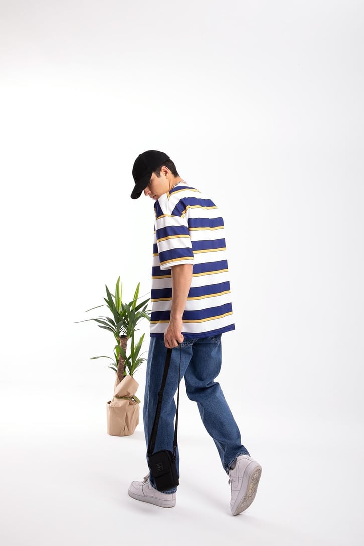 Ranks of Scan Çizgili Oversize Tshirt