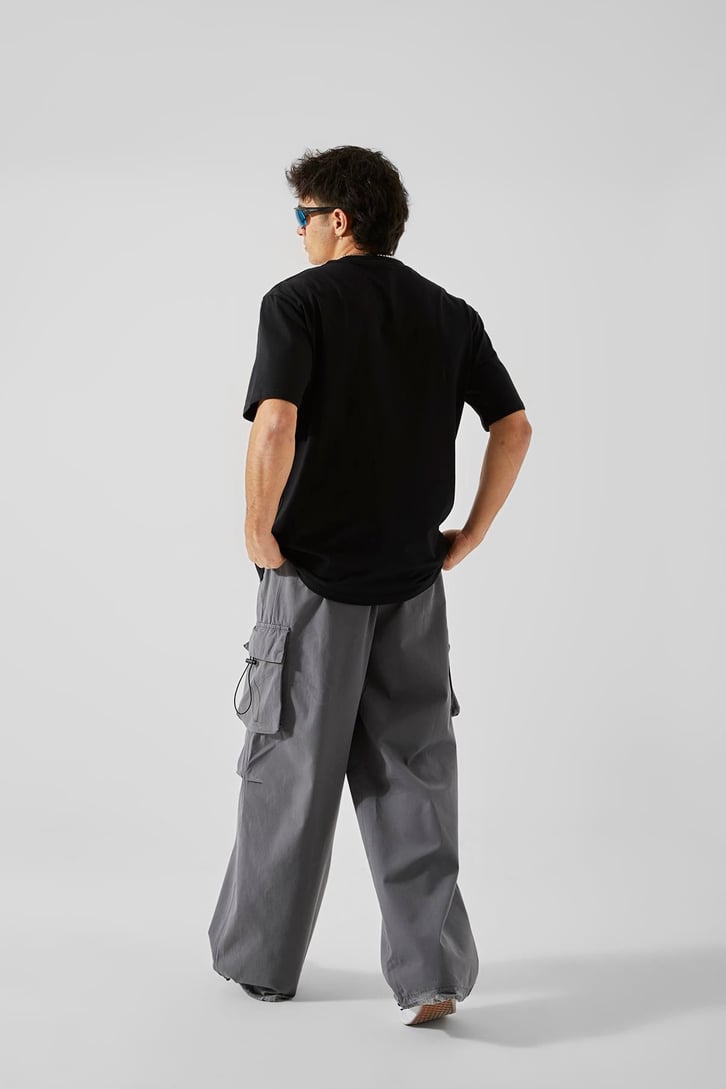 Reckless Skull Baskılı Siyah Oversize Tişört