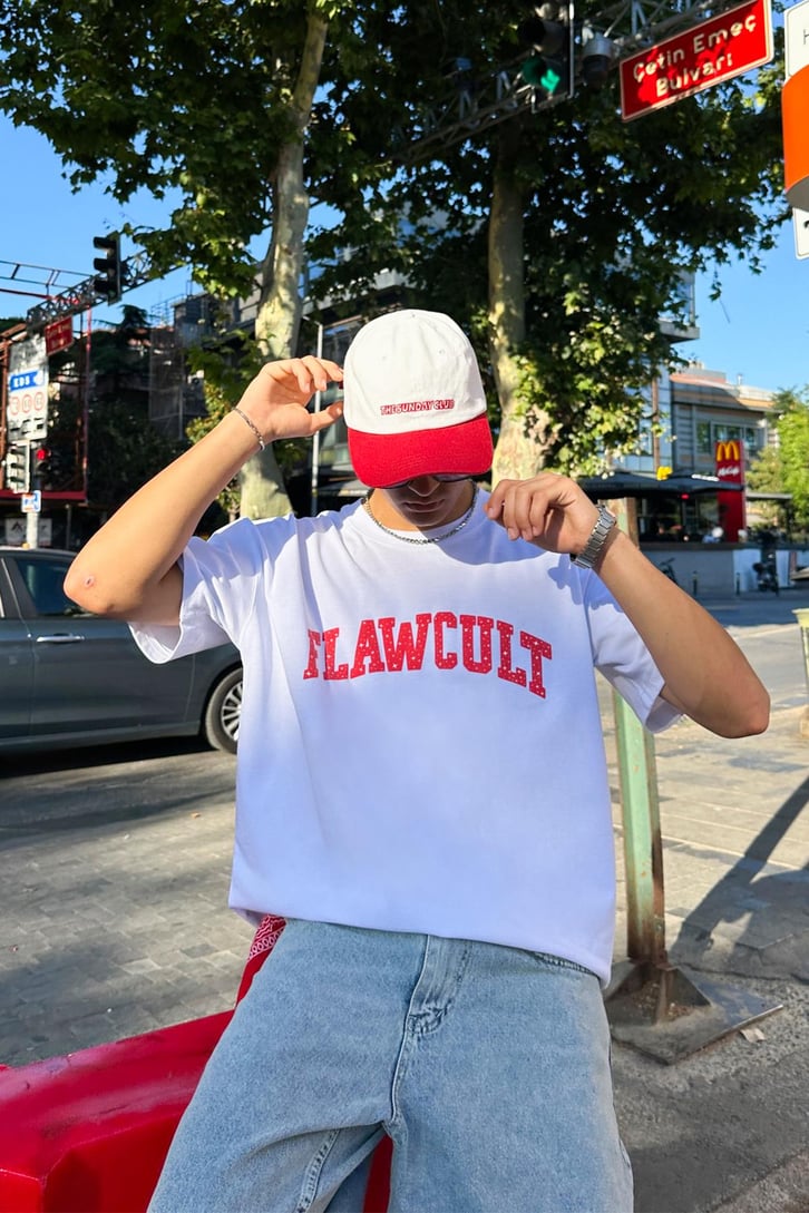 Red Sign Flawcult Oversize Tişört