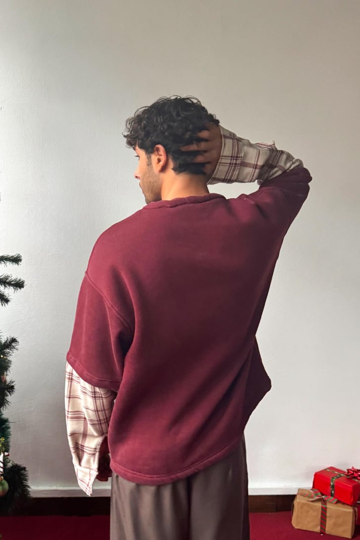 Reform Nakışlı Yaka Düğmeli Sweatshirt