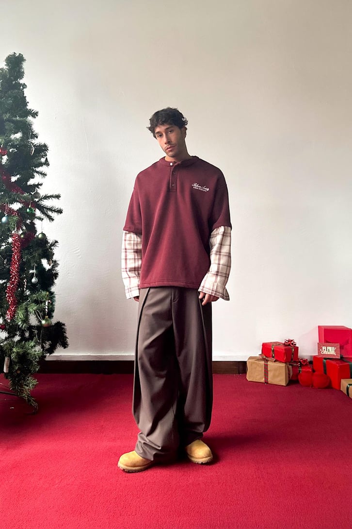 Reform Nakışlı Yaka Düğmeli Sweatshirt