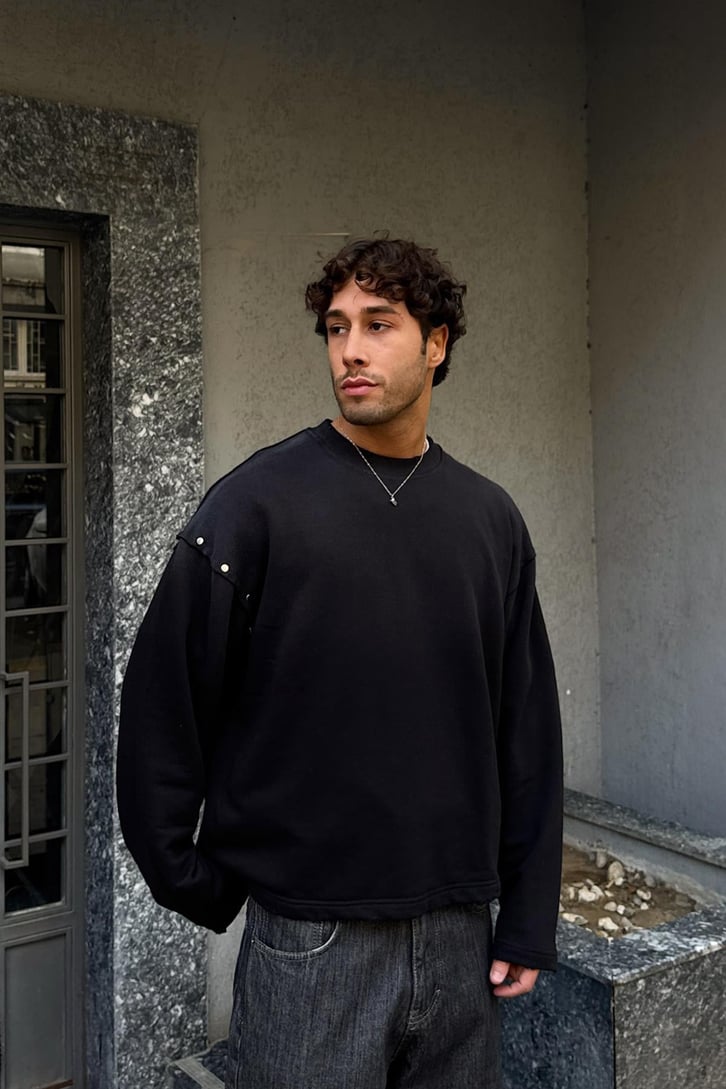 Renk Geçişli Crop Sweatshirt