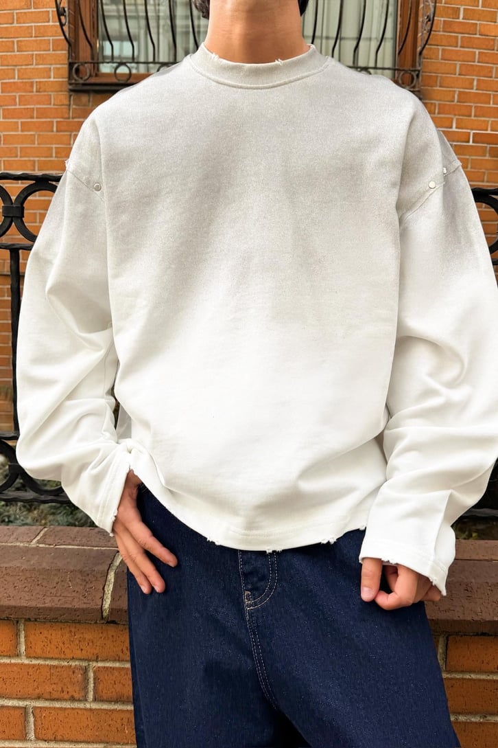 Renk Geçişli Crop Sweatshirt