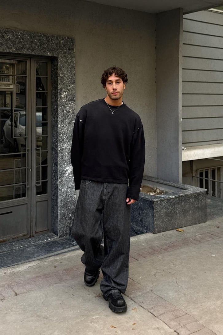Renk Geçişli Crop Sweatshirt
