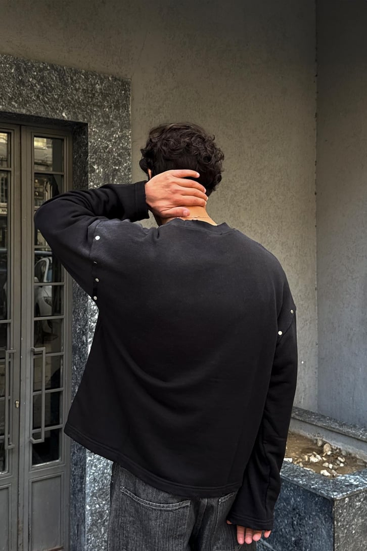 Renk Geçişli Crop Sweatshirt