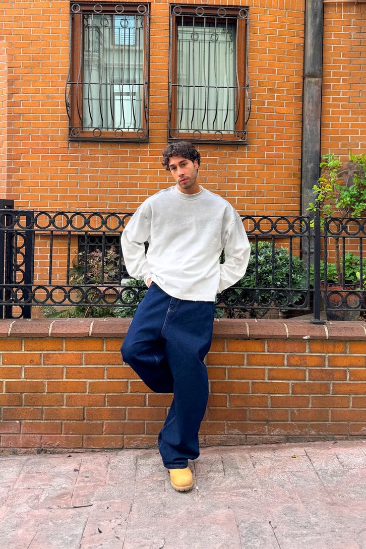 Renk Geçişli Crop Sweatshirt
