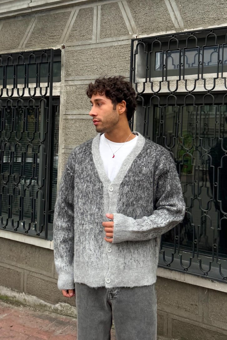 Renk Geçişli Triko Hırka