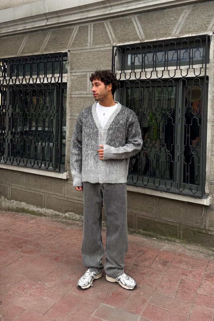 Renk Geçişli Triko Hırka