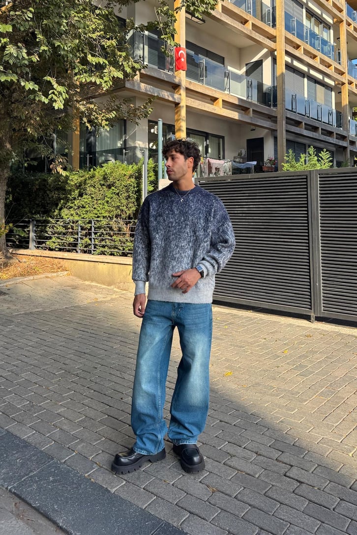 Renk Geçişli Triko Kazak