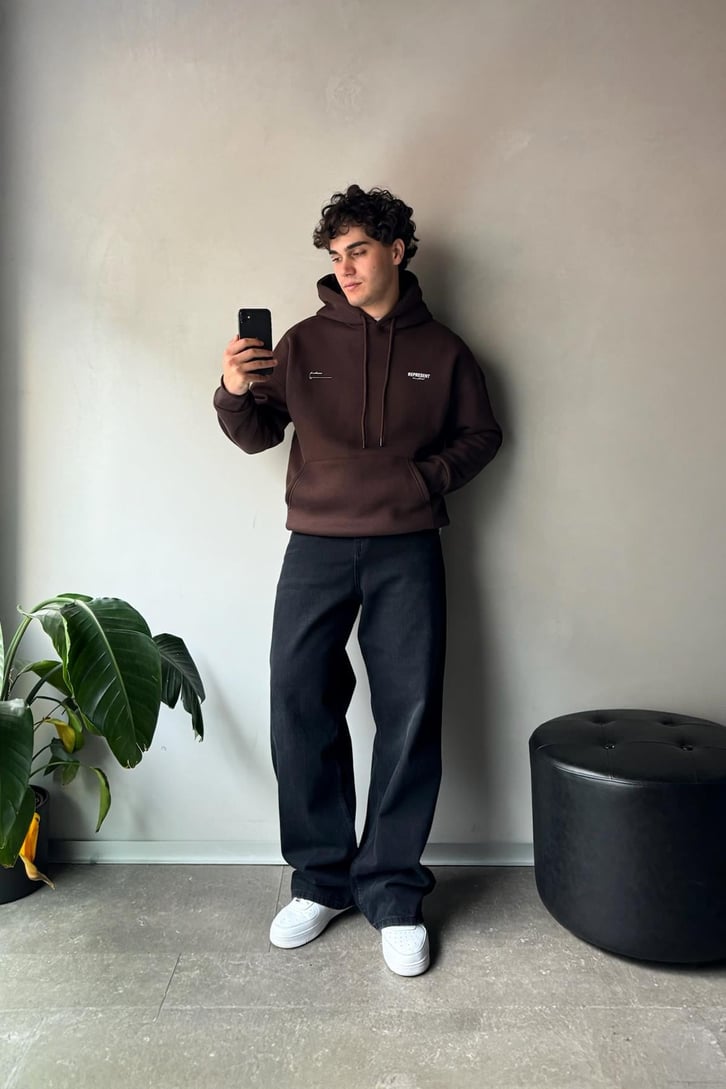 Represent Baskılı Oversize Hoodie
