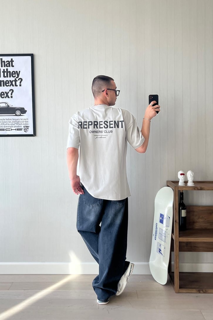Represent Sırt Baskılı Oversize Tişört