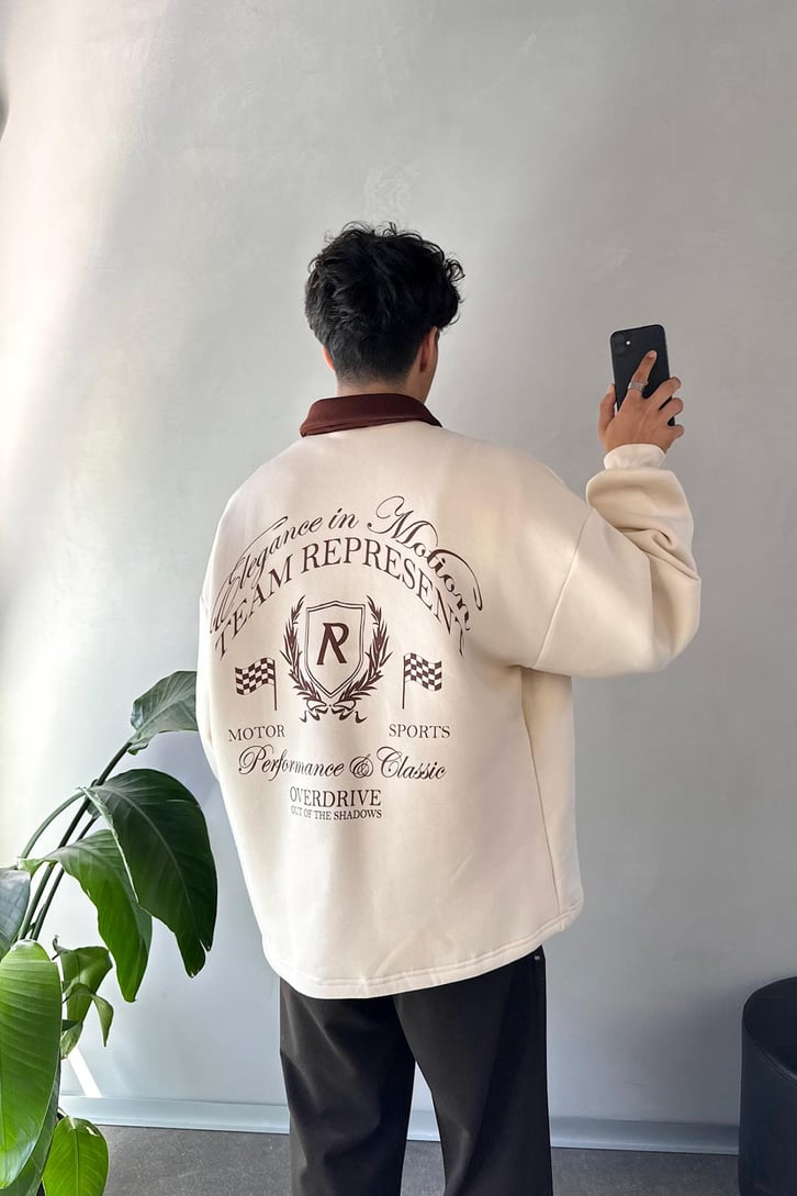Represent Team Baskılı Polo Yaka Sweatshirt