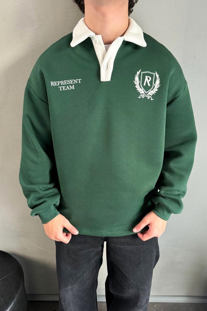 Represent Team Baskılı Polo Yaka Sweatshirt