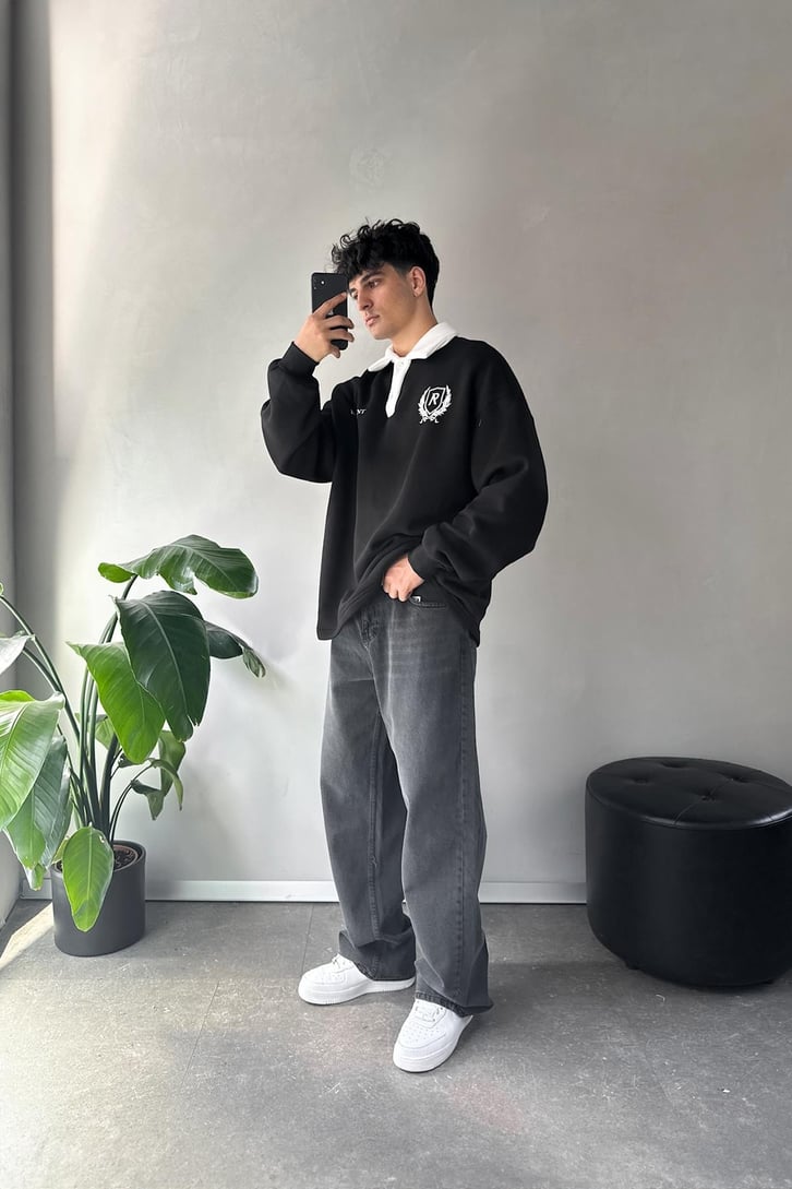Represent Team Baskılı Polo Yaka Sweatshirt