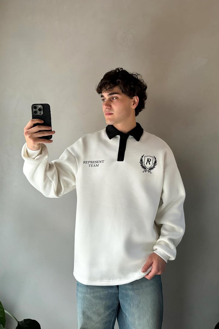 Represent Team Baskılı Polo Yaka Sweatshirt