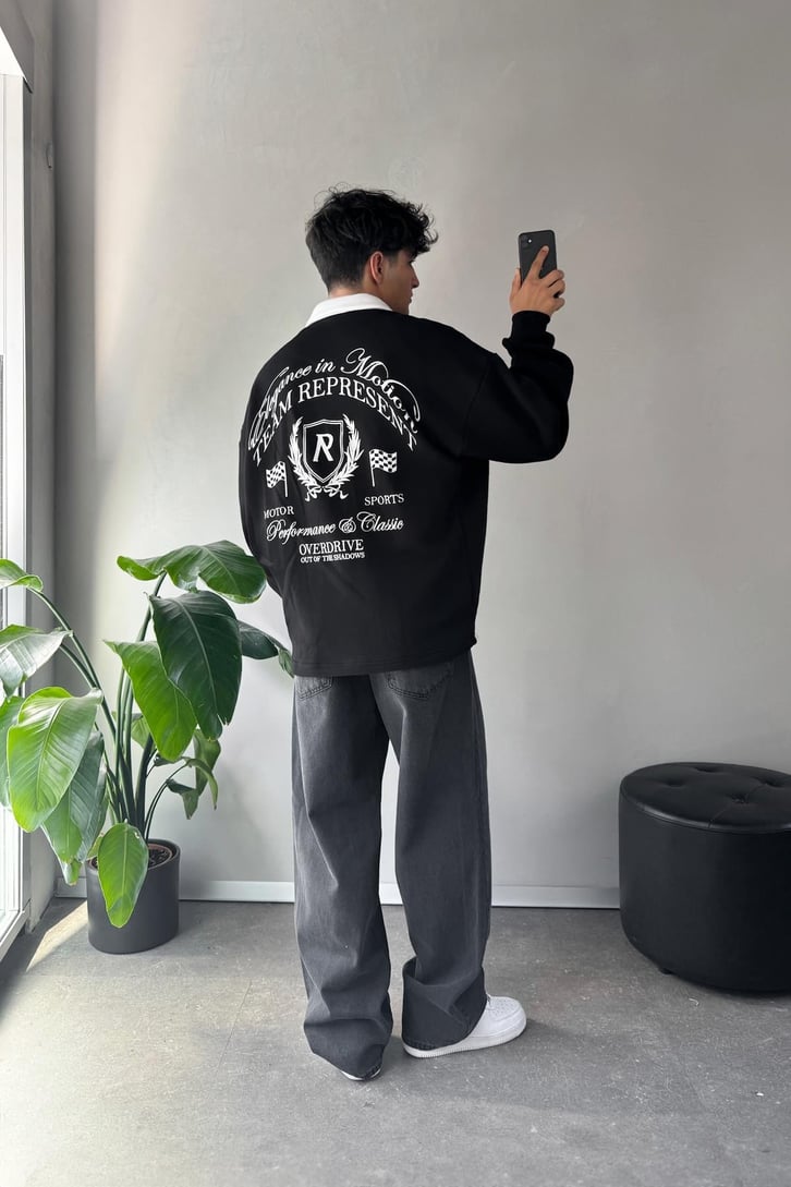 Represent Team Baskılı Polo Yaka Sweatshirt