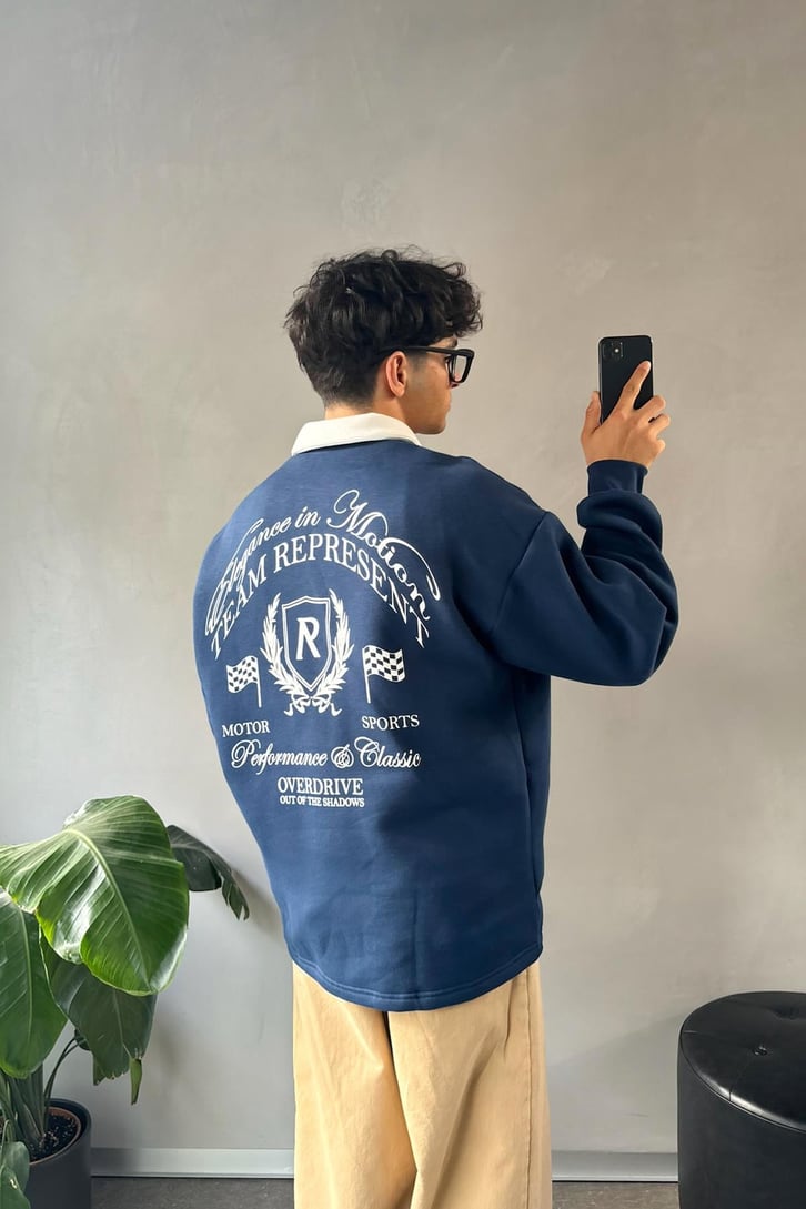 Represent Team Baskılı Polo Yaka Sweatshirt