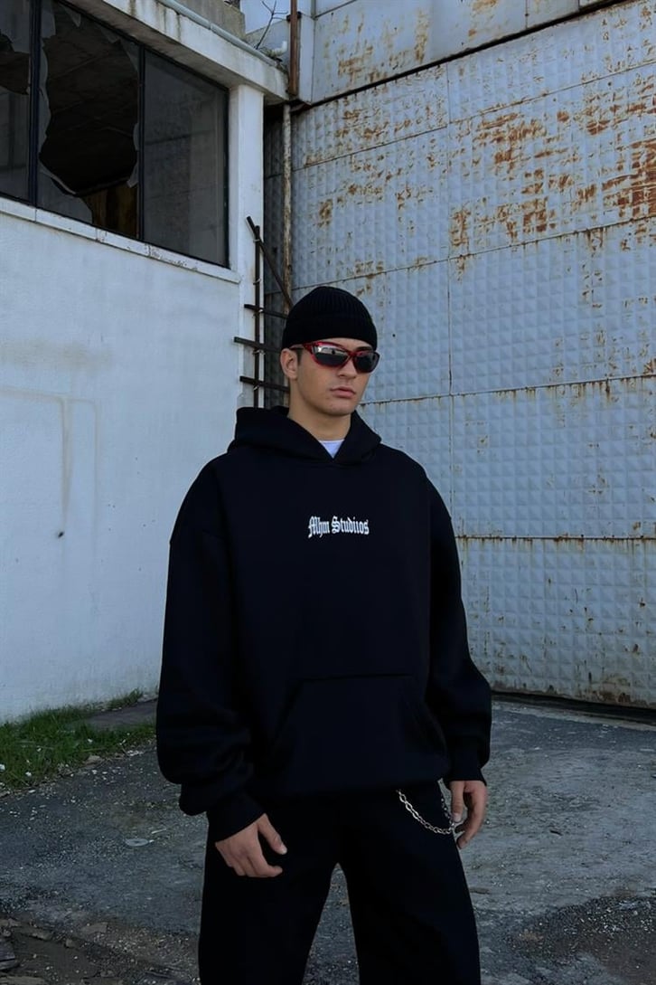 Respect Yourself Sırt Baskılı Siyah Hoodie