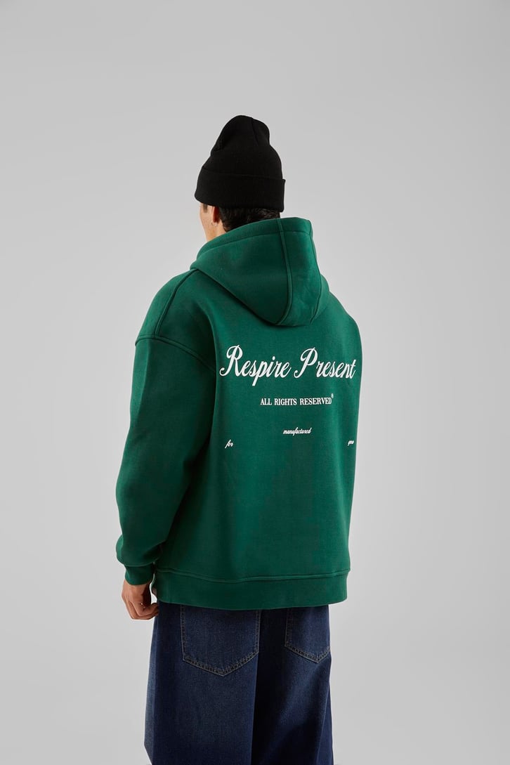 Respire Present Baskılı Oversize Hoodie