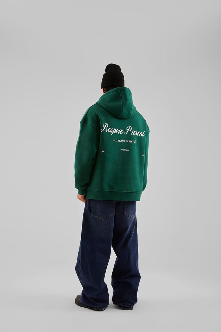 Respire Present Baskılı Oversize Hoodie