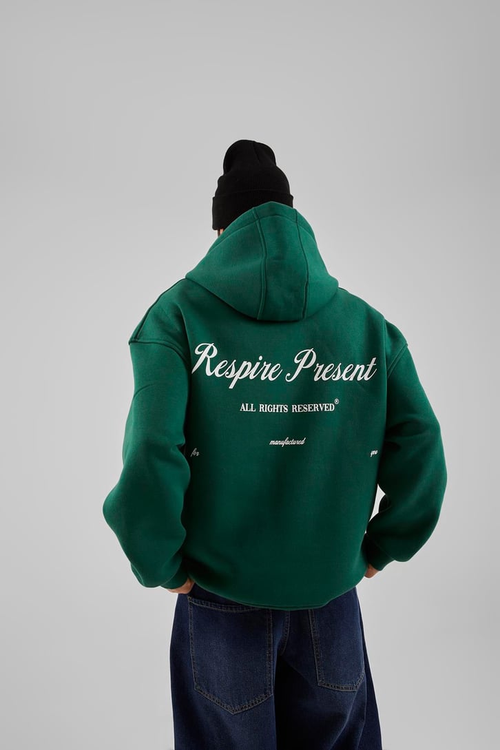 Respire Present Baskılı Oversize Hoodie